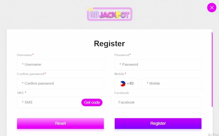 Register for Gojackpot